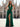 Halter Deep V-Neck A-Line Lace Up Long Prom Dress With Shawl in Dark Green