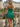 Square Neck Ruffle Mini A-Line Prom Dress in Emerald Green