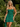 Square Neck Ruffle Mini A-Line Prom Dress in Emerald Green