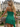 Square Neck Ruffle Mini A-Line Prom Dress in Emerald Green