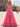 Sparkly Beading Bow Lace Illusion Layered Ruffles A-Line Long Prom Dress - Hot Pink