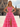Sparkly Beading Bow Lace Illusion Layered Ruffles A-Line Long Prom Dress - Hot Pink