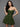 Leaf Lace Hot Fix Sheer Bodice Boned Layered Mini Prom Dress - Olive Green
