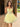 Illusion Lace Embroidery Bodice Mini Ball Gown Prom Dress - Yellow