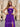 Halter Cut Front Pleated A-Line Lace Up Long Prom Dress With Shawl - Purple