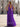 Halter Cut Front Pleated A-Line Lace Up Long Prom Dress With Shawl - Purple
