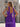 Halter Cut Front Pleated A-Line Lace Up Long Prom Dress With Shawl - Purple