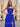 Halter Cut Front Pleated A-Line Lace Up Long Prom Dress With Shawl - Royal Blue