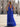 Halter Cut Front Pleated A-Line Lace Up Long Prom Dress With Shawl - Royal Blue