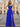 Halter Cut Front Pleated A-Line Lace Up Long Prom Dress With Shawl - Royal Blue