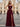Halter Cut Front Pleated A-Line Lace Up Long Prom Dress With Shawl - Burgundy