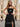 Halter Cut Front Pleated A-Line Lace Up Long Prom Dress With Shawl - Black