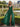 V-Neck Ruched Bodice Pleated Chiffon Long A-Line Prom Dress With Shawl in Emerald Green