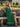 V-Neck Ruched Bodice Pleated Chiffon Long A-Line Prom Dress With Shawl in Emerald Green