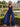 V-Neck Ruched Bodice Pleated Chiffon Long A-Line Prom Dress With Shawl in Navy Blue