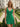 Tank V-Neck Backless Lace Up Mini A-Line Prom Dress With Ruffle Hem in Emerald Green