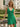 Tank V-Neck Backless Lace Up Mini A-Line Prom Dress With Ruffle Hem in Emerald Green