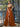 Strapless Corset Ball Gown With Ruffle Skirt Slit - Burnt Orange