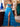 Strapless Corset Ball Gown With Ruffle Skirt Slit - Blue