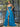 Strapless Corset Ball Gown With Ruffle Skirt Slit - Blue