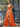 Strapless Corset Ball Gown With Ruffle Skirt Slit - Orange