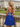 Luxury Crystal V-Neck Chiffon Mini Ball Gown Prom Dress in Royal Blue