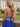 Luxury Crystal V-Neck Chiffon Mini Ball Gown Prom Dress in Royal Blue