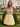 Luxury Crystal V-Neck Chiffon Mini Ball Gown Prom Dress in Yellow