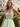 Luxury Crystal V-Neck Chiffon Mini Ball Gown Prom Dress in Mint Green