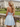 Luxury Crystal V-Neck Chiffon Mini Ball Gown Prom Dress in Light Blue