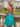 Luxury Crystal V-Neck Chiffon Mini Ball Gown Prom Dress in Aqua Blue