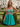 Luxury Crystal V-Neck Chiffon Mini Ball Gown Prom Dress in Aqua Blue
