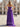 Cut Front Pleated A-Line Lace Up Long Prom Dress With Shawl - Purple
