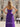 Cut Front Pleated A-Line Lace Up Long Prom Dress With Shawl - Purple