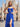 Cut Front Pleated A-Line Lace Up Long Prom Dress With Shawl - Royal Blue