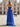 Cut Front Pleated A-Line Lace Up Long Prom Dress With Shawl - Royal Blue