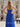 Cut Front Pleated A-Line Lace Up Long Prom Dress With Shawl - Royal Blue