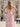 Cut Front Pleated A-Line Lace Up Long Prom Dress With Shawl - Pink