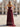Cut Front Pleated A-Line Lace Up Long Prom Dress With Shawl - Burgundy