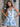 Floral Printing Halter Boned Mini Ball Gown Prom Dress-Baby Blue Floral