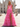 Halter Hot Fix Crystal Illusion Layered Ruffle Hem Long Ball Gown Prom Dress - Hot Pink