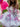Off Shoulder Printing Mini Ball Gown Prom Dress - Pink