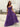 Lace Illusion Ruffle Tiered Ball Gown Prom Dress - Purple