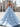 Pleated Layered Ruffle Hem Long Ball Gown Prom Dress in Sky Blue