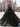 Pleated Layered Ruffle Hem Long Ball Gown Prom Dress in Black