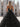 Pleated Layered Ruffle Hem Long Ball Gown Prom Dress in Black