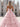 Pleated Layered Ruffle Hem Long Ball Gown Prom Dress in Pink