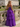Scoop Neck Tiered Lace Up Long Ball Gown Prom Dress With Split in Purple