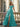 Off Shoulder Boned Bodice Ruffle Chiffon Long Ball Gown Prom Dress in Turquoise