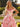 Removable Off Shoulder Boned Bodice Ruffle Printing Chiffon Long Ball Gown Prom Dress in Pink Floral